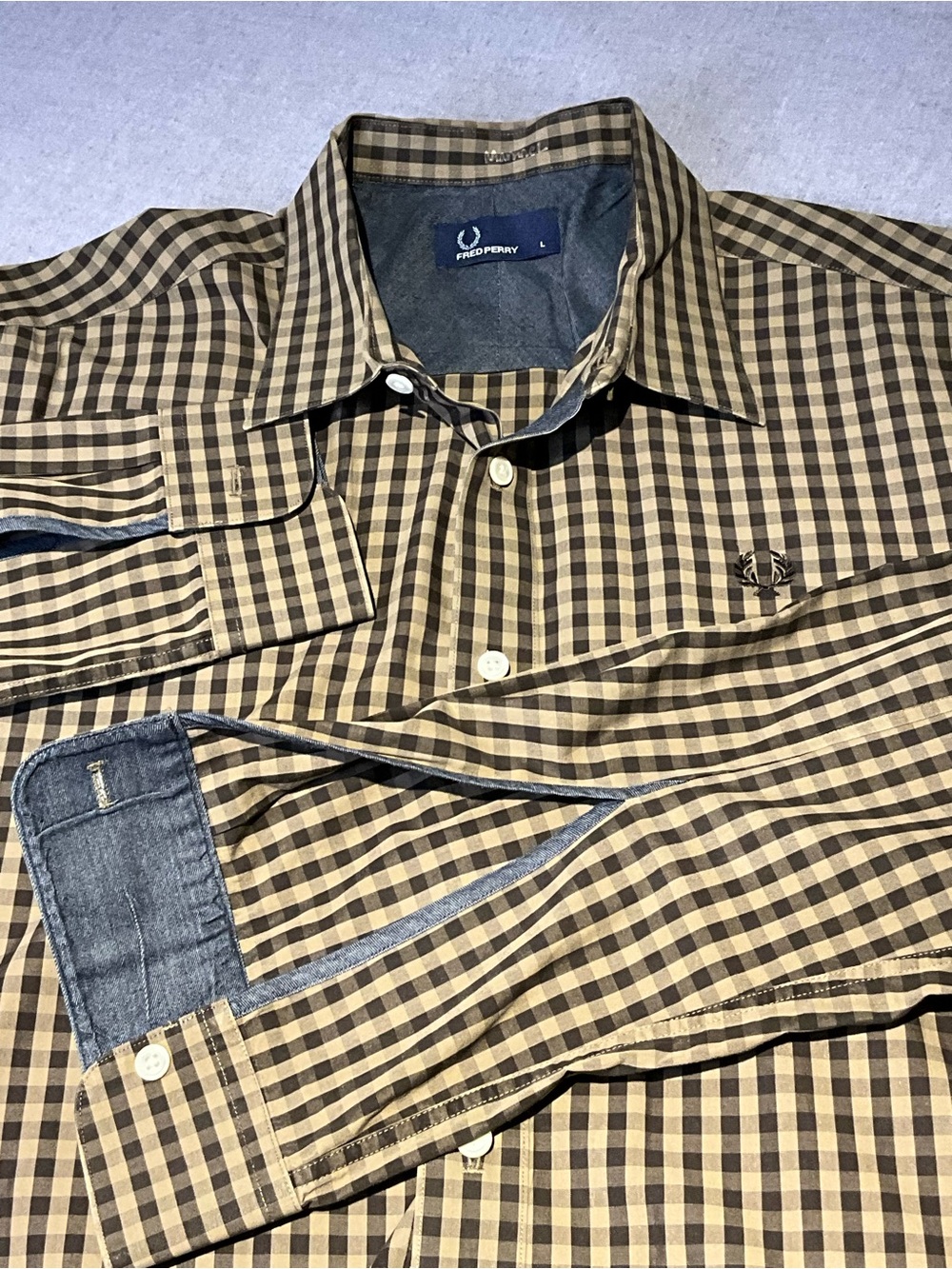 Fred Perry Brown Check Button-Down Shirt